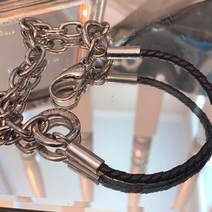 THOMPSON LONDON WOVEN LEATHER BRACELET